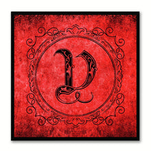 Load image into Gallery viewer, Alphabet V Red Canvas Print Black Frame Kids Bedroom Wall Décor Home Art