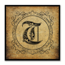 Load image into Gallery viewer, Alphabet T Brown Canvas Print Black Frame Kids Bedroom Wall Décor Home Art