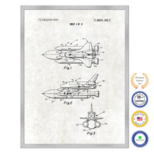 Load image into Gallery viewer, 1975 Rocket Space Shuttle Old Patent Art Print on Canvas Custom Framed Vintage Home Decor Wall Decoration Great for Gifts