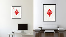 Load image into Gallery viewer, Ace Diamond Poker Decks of Vintage Cards Print on Canvas Black Custom Framed
