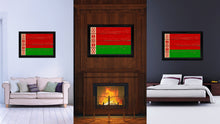 Load image into Gallery viewer, Belarus Country Flag Vintage Canvas Print with Black Picture Frame Home Decor Gifts Wall Art Decoration Artwork