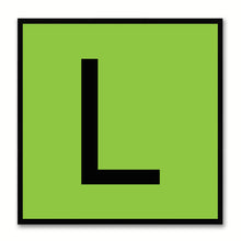 Load image into Gallery viewer, Alphabet L Green Canvas Print Black Frame Kids Bedroom Wall Décor Home Art