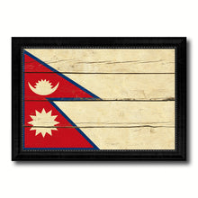 Load image into Gallery viewer, Nepal Country Flag Texture Canvas Print with Black Picture Frame Home Decor Wall Art Decoration Collection Gift Ideas
