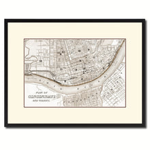 Load image into Gallery viewer, Cincinnati Vintage Sepia Map Canvas Print, Picture Frame Gifts Home Decor Wall Art Decoration