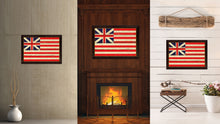 Load image into Gallery viewer, Grand Union Military Flag Vintage Canvas Print with Brown Picture Frame Gifts Ideas Home Decor Wall Art Decoration