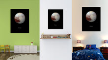 Load image into Gallery viewer, Pluto Print on Canvas Planets of Solar System Black Custom Framed Art Home Decor Wall Office Decoration