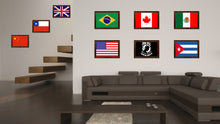 Load image into Gallery viewer, Pow Mia Military Flag Canvas Print with Brown Picture Frame Home Decor Wall Art Gift Ideas