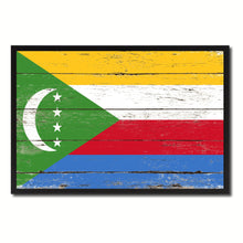 Load image into Gallery viewer, Comoros Country National Flag Vintage Canvas Print with Picture Frame Home Decor Wall Art Collection Gift Ideas