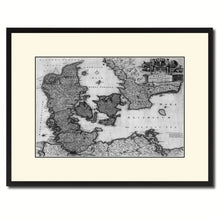 Load image into Gallery viewer, Denmark Centuries Vintage B&W Map Canvas Print, Picture Frame Home Decor Wall Art Gift Ideas