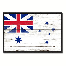Load image into Gallery viewer, Australian White Ensign City Australia Country Flag Vintage Canvas Print with Black Picture Frame Home Decor Wall Art Collectible Decoration Artwork Gifts