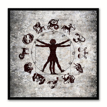 Load image into Gallery viewer, Man Horoscope Canvas Print Black Custom Frame Home Decor Wall Art