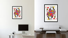 Load image into Gallery viewer, Queen Heart Poker Decks of Vintage Cards Print on Canvas Black Custom Framed