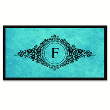 Load image into Gallery viewer, Alphabet Letter F Auqa Canvas Print, Black Custom Frame