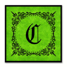 Load image into Gallery viewer, Alphabet C Green Canvas Print Black Frame Kids Bedroom Wall Décor Home Art