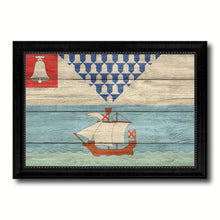 Load image into Gallery viewer, Belfast City Maine State Texture Flag Canvas Print Black Picture Frame