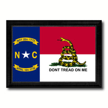 Load image into Gallery viewer, Gadsden Don't Tread On Me North Carolina State Military Flag Canvas Print Black Picture Frame Gifts Home Decor Wall Art