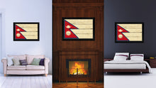 Load image into Gallery viewer, Nepal Country Flag Texture Canvas Print with Black Picture Frame Home Decor Wall Art Decoration Collection Gift Ideas