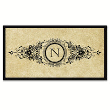 Load image into Gallery viewer, Alphabet Letter N Brown Canvas Print, Black Custom Frame