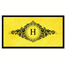 Load image into Gallery viewer, Alphabet Letter H Yellow Canvas Print, Black Custom Frame