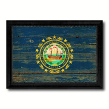 Load image into Gallery viewer, New Hampshire State Vintage Flag Canvas Print with Black Picture Frame Home Decor Man Cave Wall Art Collectible Decoration Artwork Gifts