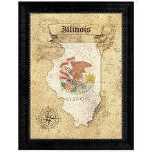 Load image into Gallery viewer, Illinois State Vintage Map Gifts Home Decor Wall Art Office Decoration