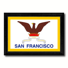 Load image into Gallery viewer, San Francisco City San Francisco State Flag Canvas Print Black Picture Frame