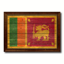 Load image into Gallery viewer, Sri Langka Country Flag Texture Canvas Print with Brown Custom Picture Frame Home Decor Gift Ideas Wall Art Decoration