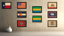 Load image into Gallery viewer, Gabon Country Flag Vintage Canvas Print with Black Picture Frame Home Decor Gifts Wall Art Decoration Artwork
