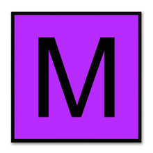 Load image into Gallery viewer, Alphabet M Purple Canvas Print Black Frame Kids Bedroom Wall Décor Home Art