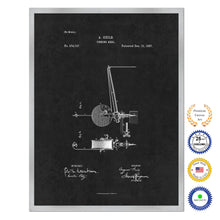 Load image into Gallery viewer, 1887 Fishing Reel Antique Patent Artwork Silver Framed Canvas Home Office Decor Great for Fisherman Cabin Lake House