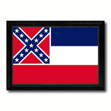 Load image into Gallery viewer, Mississippi State Flag Canvas Print with Custom Black Picture Frame Home Decor Wall Art Decoration Gifts