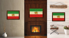Load image into Gallery viewer, Iran Old Country Flag Vintage Canvas Print with Brown Picture Frame Home Decor Gifts Wall Art Decoration Artwork
