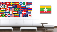 Load image into Gallery viewer, Myanmar Country National Flag Vintage Canvas Print with Picture Frame Home Decor Wall Art Collection Gift Ideas