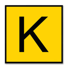 Load image into Gallery viewer, Alphabet K Yellow Canvas Print Black Frame Kids Bedroom Wall Décor Home Art