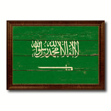 Load image into Gallery viewer, Saudi Arabia Country Flag Vintage Canvas Print with Brown Picture Frame Home Decor Gifts Wall Art Decoration Artwork