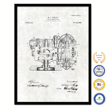 Load image into Gallery viewer, 1920 Engine Construction Old Patent Art Print on Canvas Custom Framed Vintage Home Decor Wall Decoration Great for Gifts