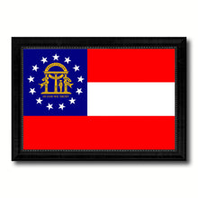 Load image into Gallery viewer, Georgia State Flag Canvas Print with Custom Black Picture Frame Home Decor Wall Art Decoration Gifts