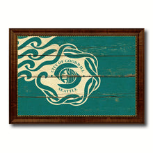 Load image into Gallery viewer, Seattle City Washington State Vintage Flag Canvas Print Brown Picture Frame