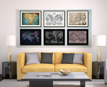 Load image into Gallery viewer, Leo Belgicvs Vintage Sepia Map Canvas Print, Picture Frame Gifts Home Decor Wall Art Decoration