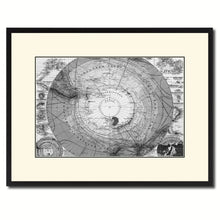 Load image into Gallery viewer, Antarctica South Pole Vintage B&W Map Canvas Print, Picture Frame Home Decor Wall Art Gift Ideas