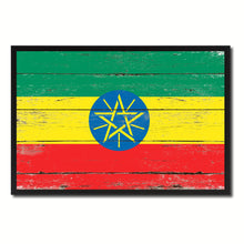 Load image into Gallery viewer, Ethiopia Country National Flag Vintage Canvas Print with Picture Frame Home Decor Wall Art Collection Gift Ideas