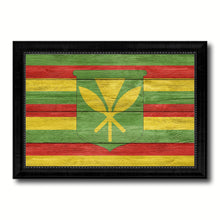 Load image into Gallery viewer, Kanaka Maoli City Hawaii State Texture Flag Canvas Print Black Picture Frame