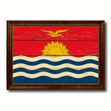 Load image into Gallery viewer, Kiribati Country Flag Vintage Canvas Print with Brown Picture Frame Home Decor Gifts Wall Art Decoration Artwork