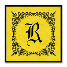 Load image into Gallery viewer, Alphabet R Yellow Canvas Print Black Frame Kids Bedroom Wall Décor Home Art