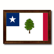 Load image into Gallery viewer, Magnolia City Mississippi State Flag Canvas Print Brown Picture Frame