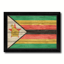 Load image into Gallery viewer, Zimbabwe Country Flag Texture Canvas Print with Black Picture Frame Home Decor Wall Art Decoration Collection Gift Ideas
