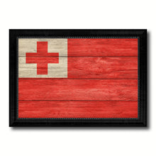 Load image into Gallery viewer, Tonga Country Flag Texture Canvas Print with Black Picture Frame Home Decor Wall Art Decoration Collection Gift Ideas