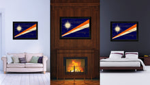 Load image into Gallery viewer, Marshall Islands Country Flag Vintage Canvas Print with Black Picture Frame Home Decor Gifts Wall Art Decoration Artwork