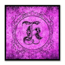 Load image into Gallery viewer, Alphabet K Purple Canvas Print Black Frame Kids Bedroom Wall Décor Home Art