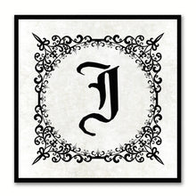 Load image into Gallery viewer, Alphabet J White Canvas Print Black Frame Kids Bedroom Wall Décor Home Art